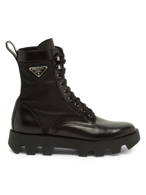 botas prada negras|prada nylon combat boots.